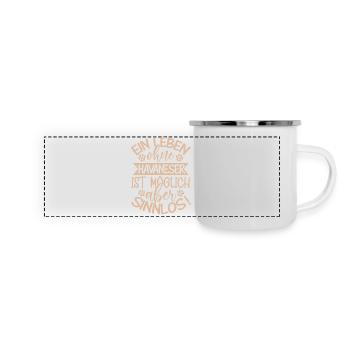 Une vie sans bichon havanais, c’est possible, mais ça ne sert à rien ! - Mug panoramique émaillé - blanc - Devant