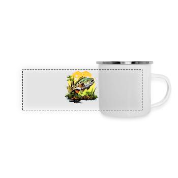 Bass Fish - Panoramic Camper Mug - white - Front