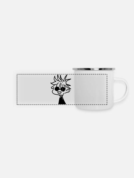 gojo satoru anime - Panorama Emaille-Tasse - Weiß