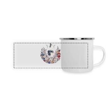 Cottagecore Full Moon With Flowers - Panoramic Camper Mug - white - Front