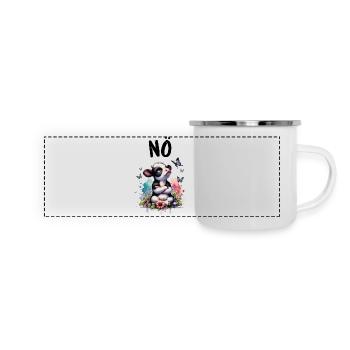 Cow Saying Nope for Boys and Girls - Panoramic Camper Mug - white - Front