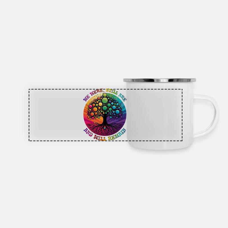WE WERE, STILL ARE, AND WILL REMAIN, LGBTQIA+ - Panoramic Camper Mug - white