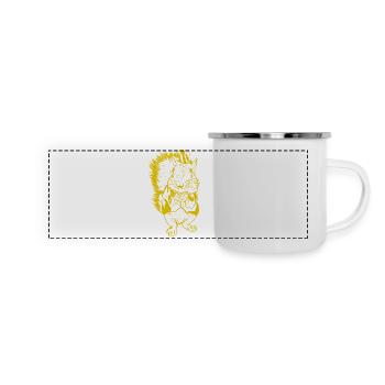 Gentleman Eichhörnchen Lustige Streifenhörnchen Tierliebhaber - Panorama Emaille-Tasse - Weiß - Vorne
