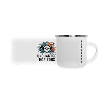 UNERFORSCHTE HORIZONTE - Panorama Emaille-Tasse - Weiß - Vorne
