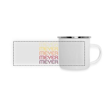 Meyer Retro Familie Nachname Geschenk - Panorama Emaille-Tasse - Weiß - Vorne