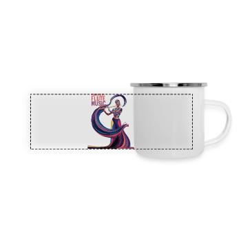 Unterstützt von Flute Music - Panorama Emaille-Tasse - Weiß - Vorne