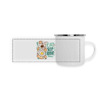 MANGEZ DORMIR RÉPÉTEZ - Mug panoramique émaillé - blanc - Devant