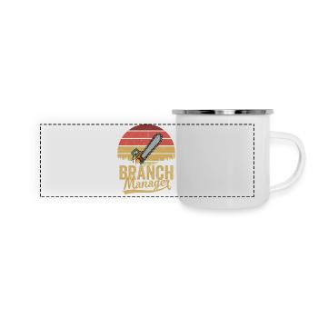 Branch Manager Logger Lumberjack Logging - Panorama Emaille-Tasse - Weiß - Vorne