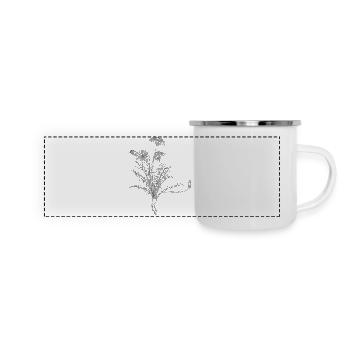 Löwenzahn - Panorama Emaille-Tasse - Weiß - Vorne