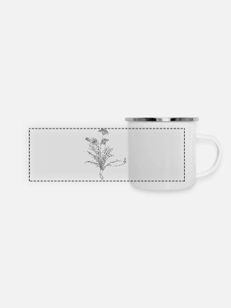Löwenzahn - Panorama Emaille-Tasse - Weiß