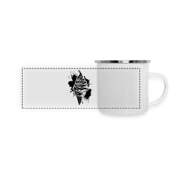 Eiswaffel Softeis - Panorama Emaille-Tasse - Weiß - Vorne