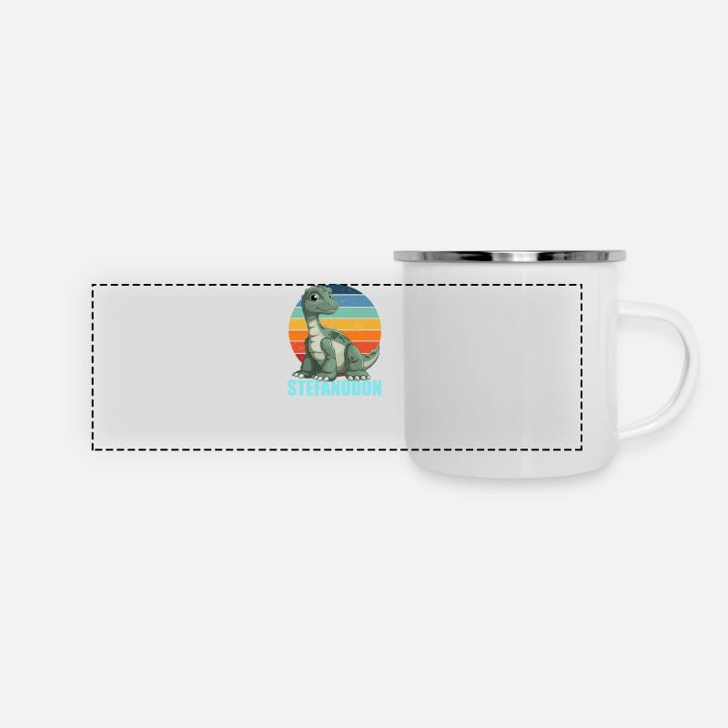 Stefanodon Combinaison de Stefan et d’Iguanodon - Mug panoramique émaillé - blanc
