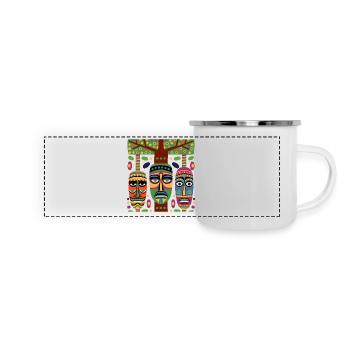 Art Africain 1 - Mug panoramique émaillé - blanc - Devant