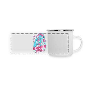 Gamer Girl - Mug panoramique émaillé - blanc - Devant