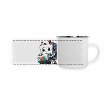 Pile Déchargée Pour Bot Robot - Mug panoramique émaillé - blanc - Devant