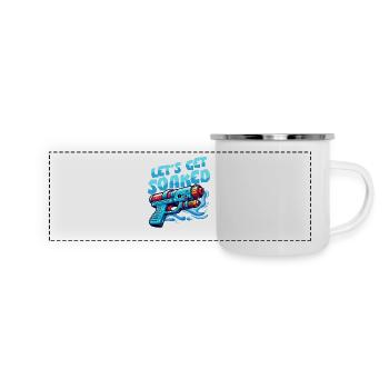 Let's Get Soaked Water Fun Summer Squirt Gun - Panoramic Camper Mug - white - Front