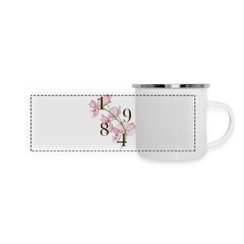 Pink Orchid Design for 1984 Births - Panoramic Camper Mug - white - Front
