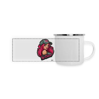 Hot Chica – Fiery Latina - Panoramic Camper Mug - white - Front