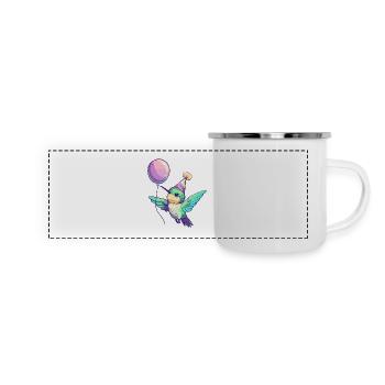 Hummingbird Bird Birthday Baby - Panoramic Camper Mug - white - Front