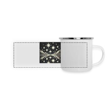 Funkelnder Nachthimmel Sternschnuppe Sterne - Panorama Emaille-Tasse - Weiß - Vorne