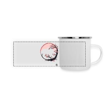 Japanese cherry blossoms - Panoramic Camper Mug - white - Front
