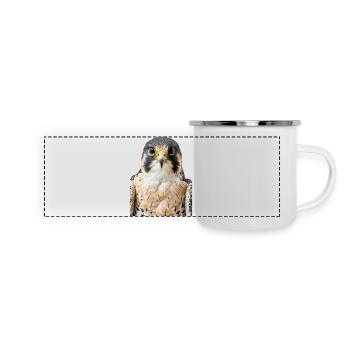 Faucon - Mug panoramique émaillé - blanc - Devant