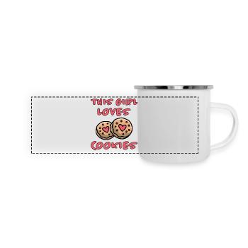 Cookies Disant Biscuits au Chocolat Cadeau de Cookie Drôle - Mug panoramique émaillé - blanc - Devant