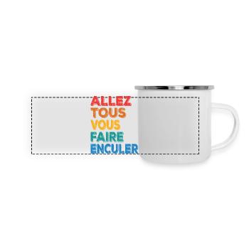 LASST EUCH ALLE IN DEN ARSCH FICKEN - Panorama Emaille-Tasse - Weiß - Vorne