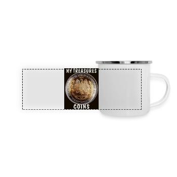 MES TRÉSORS PIÈCES - Mug panoramique émaillé - blanc - Devant