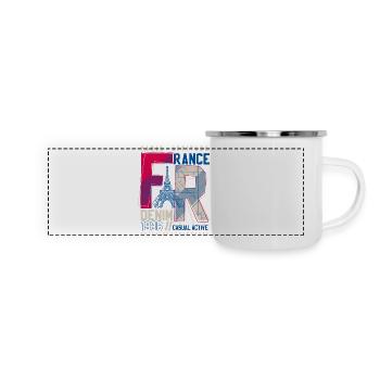 URBAN FR - Panorama Emaille-Tasse - Weiß - Vorne