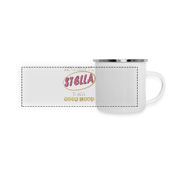 STELLA IS IN A GOOD MOOD - Panorama Emaille-Tasse - Weiß - Vorne
