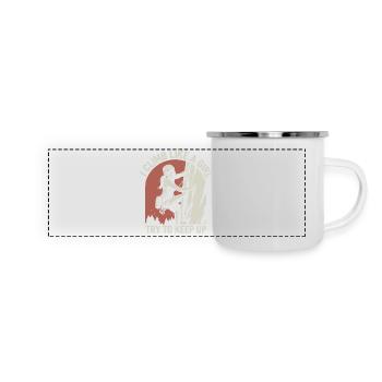 Je grimpe comme une fille Essaie de suivre Funny Mountain - Mug panoramique émaillé - blanc - Devant