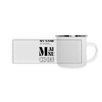 My name is Maine Coon - Ahsford style - Noir - Mug panoramique émaillé - blanc - Devant