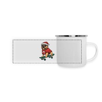 Bullmastiff Dog Christmas Skateboard - Panoramic Camper Mug - white - Front