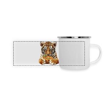 Tiger - Panorama Emaille-Tasse - Weiß - Vorne