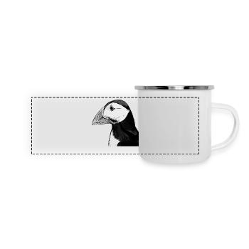 Papageientaucher - Puffin - Panorama Emaille-Tasse - Weiß - Vorne