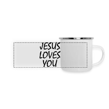 Jesus loves you - Panoramic Camper Mug - white - Front