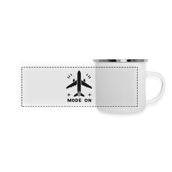 Mode avion activé - Mug panoramique émaillé - blanc - Devant