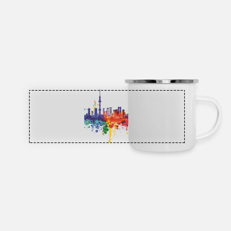 Handa - Mug panoramique émaillé - blanc