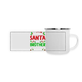 Dear Santa My Brother Did It Christmas Naugthy - Panorama Emaille-Tasse - Weiß - Vorne