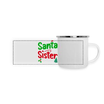Dear Santa My Sister Did It Naugthy Christmas - Panorama Emaille-Tasse - Weiß - Vorne