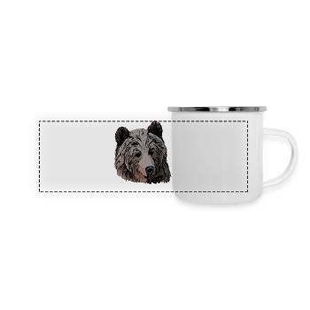 Bear Animal Design Head Graphic - Panoramic Camper Mug - white - Front