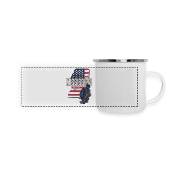 Mississippi États-Unis Carte murale rétro - Mug panoramique émaillé - blanc - Devant