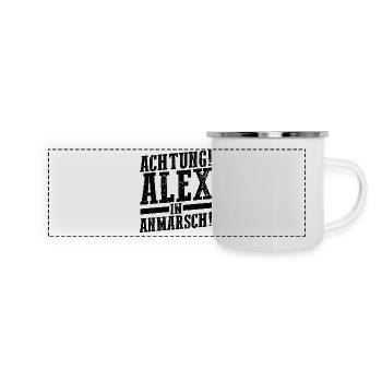 Alexander Alexandra Alexa Alex - Panorama Emaille-Tasse - Weiß - Vorne