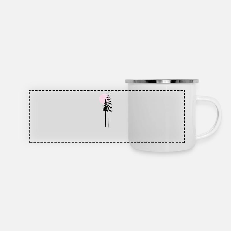 Silhouette au clair de lune Silhouette au clair de lune - Mug panoramique émaillé - blanc