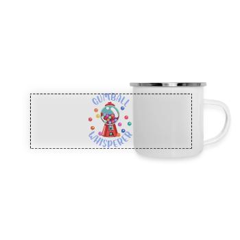 Gumball Whisperer Chewing Gum Retro Bubblegum - Panorama Emaille-Tasse - Weiß - Vorne