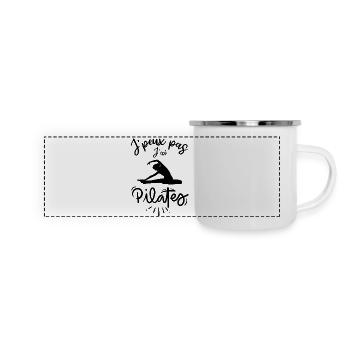 Je peux pas j ai pilates - Mug panoramique émaillé - blanc - Devant