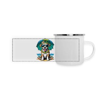 Dog Holidays Dog Holidays Hawaii Island Sea - Panoramic Camper Mug - white - Front