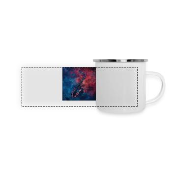 Saxophone - Mug panoramique émaillé - blanc - Devant