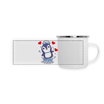 Pingouin Pingouins Enfants Enfant Babay Bambins - Mug panoramique émaillé - blanc - Devant